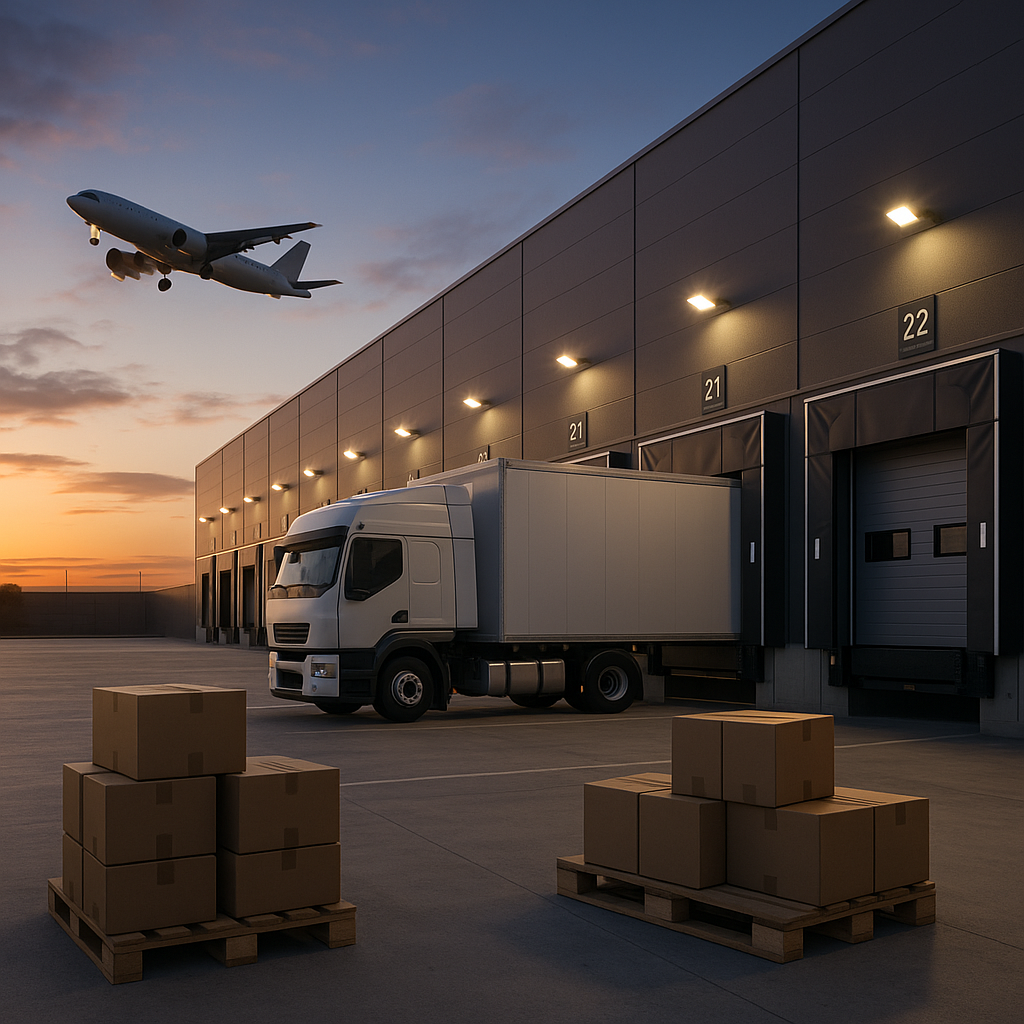blog 9 Blog Home / Blog Our Blog Secure warehouse loading docks with an aircraft in the background